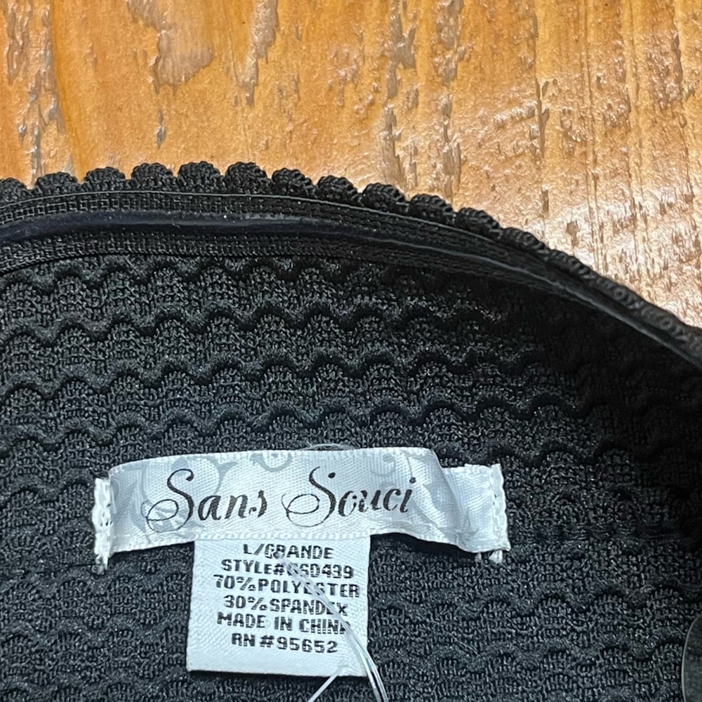 Sans Souci NWT Black & Gold Strapless Bodycon Bandage Dress Size Large - Picture 6 of 7